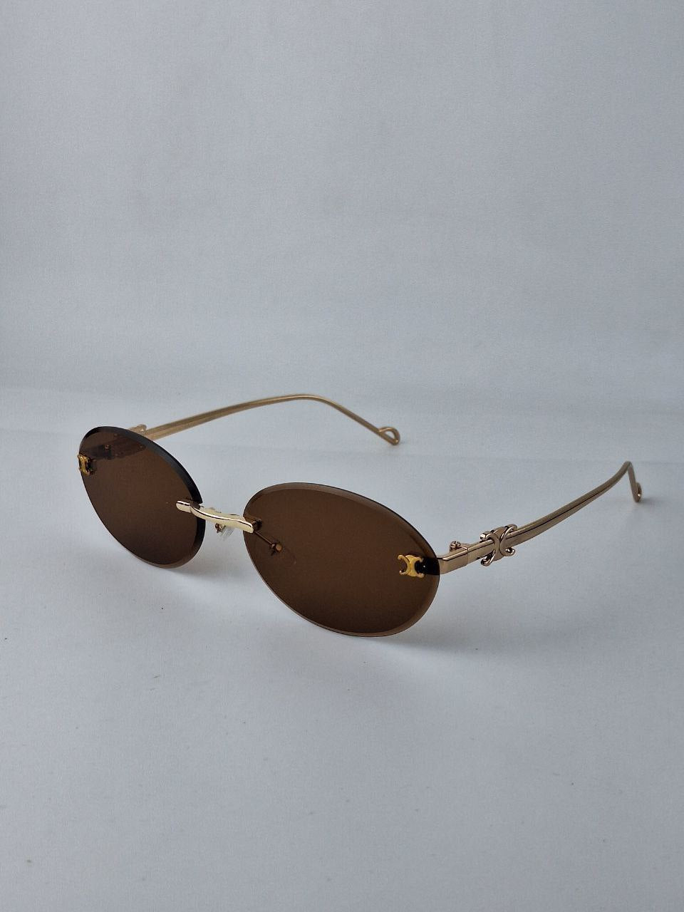 Seba Oval Rimless Gradient Sunglasses – Premium Metal Frame