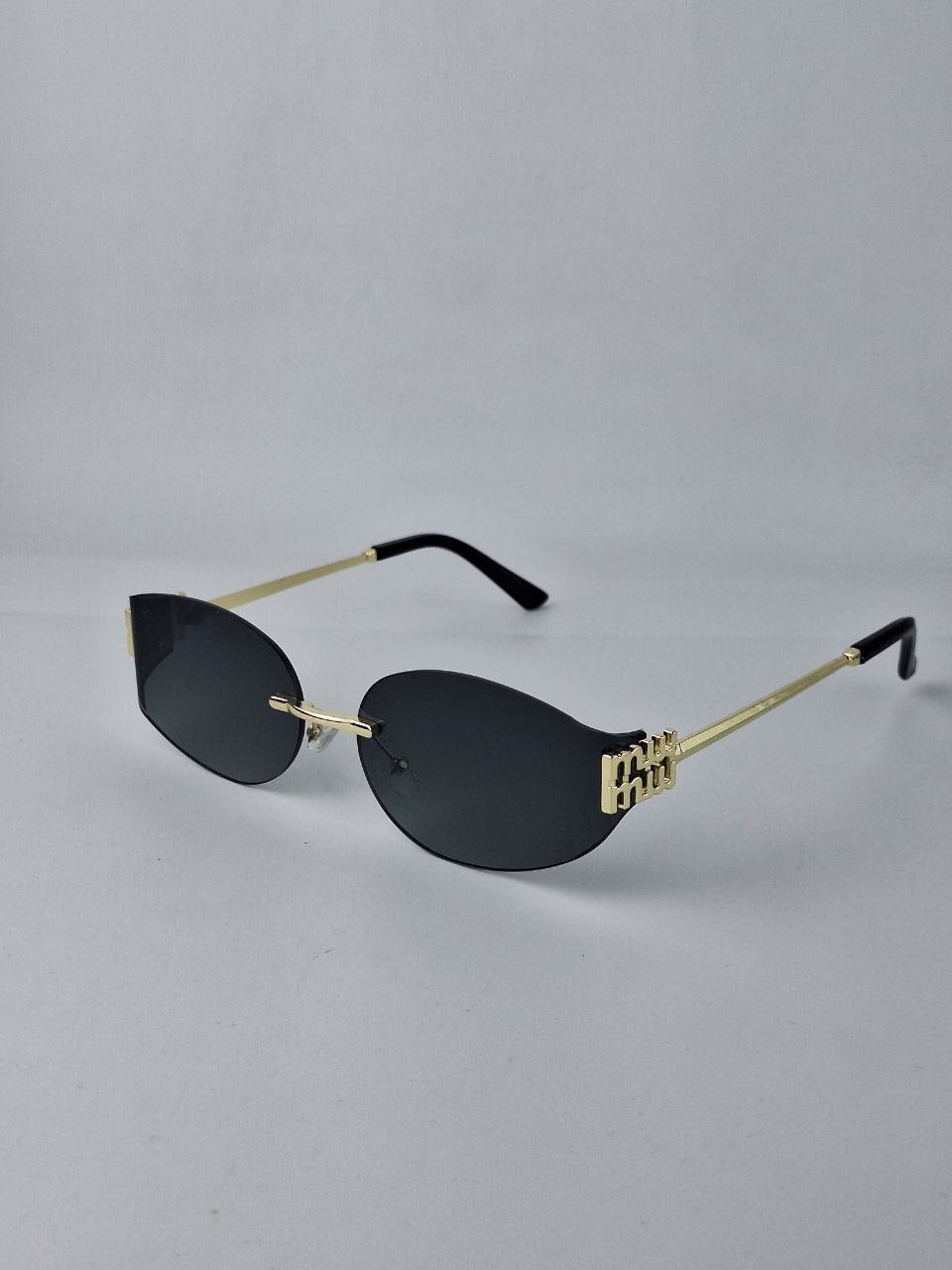 Oval Rimless Gradient Sunglasses