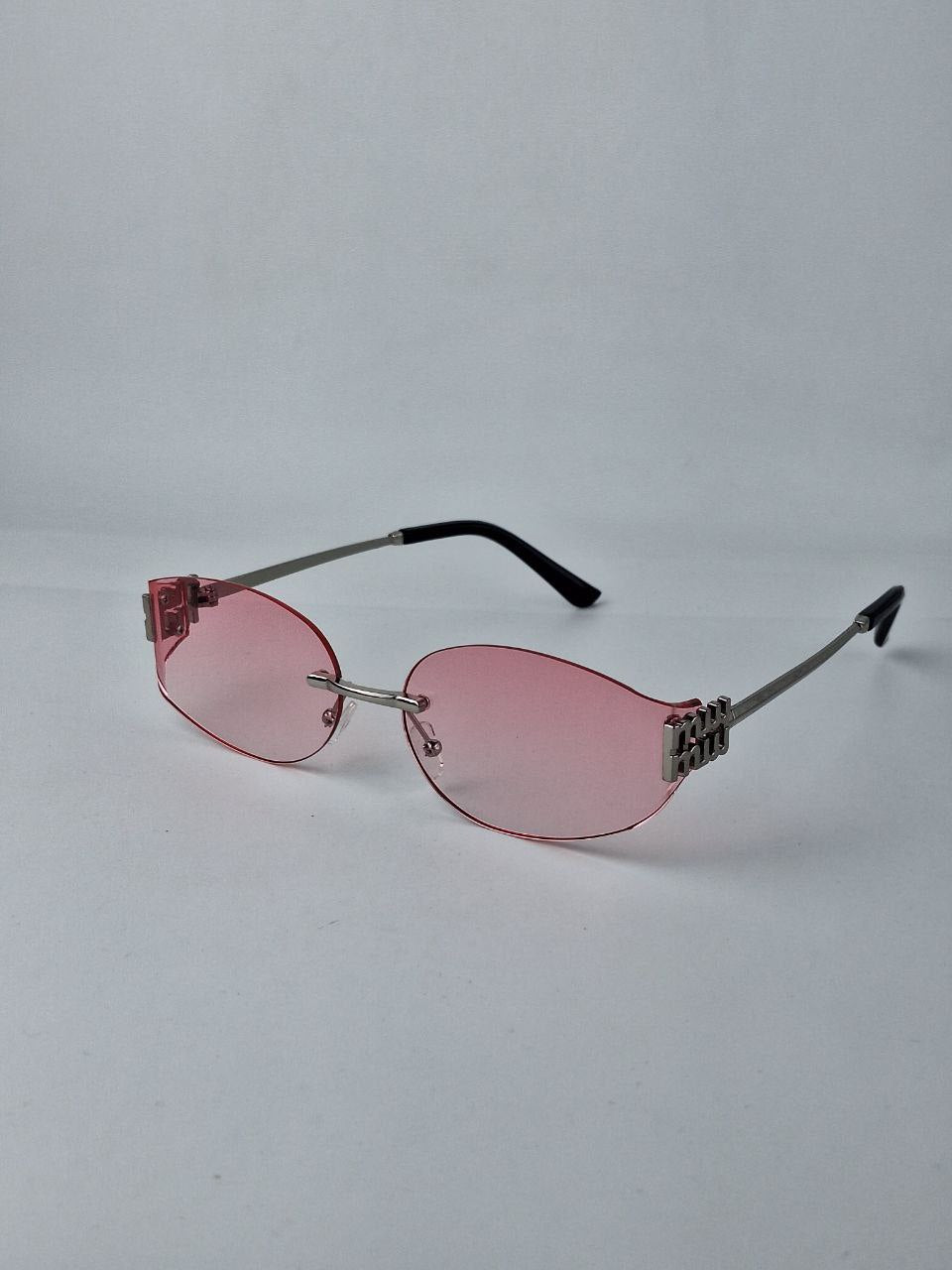 Oval Rimless Gradient Sunglasses