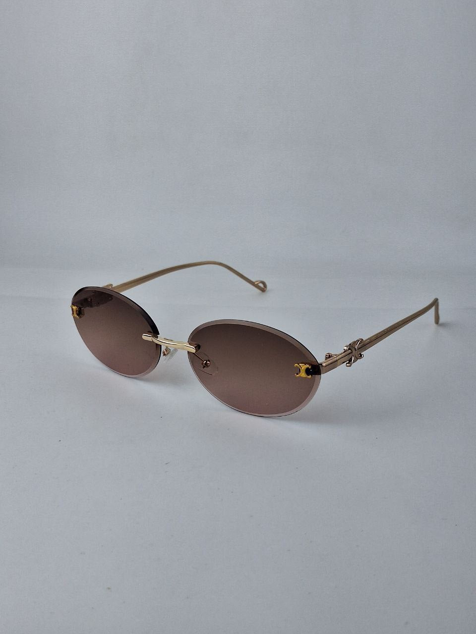 Seba Oval Rimless Gradient Sunglasses – Premium Metal Frame