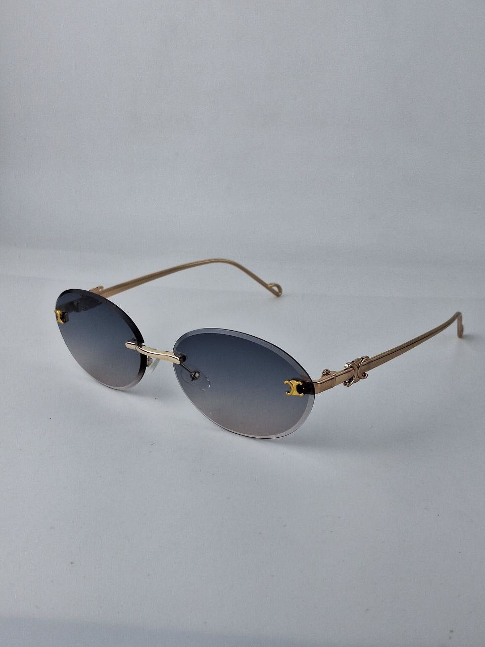 Seba Oval Rimless Gradient Sunglasses – Premium Metal Frame