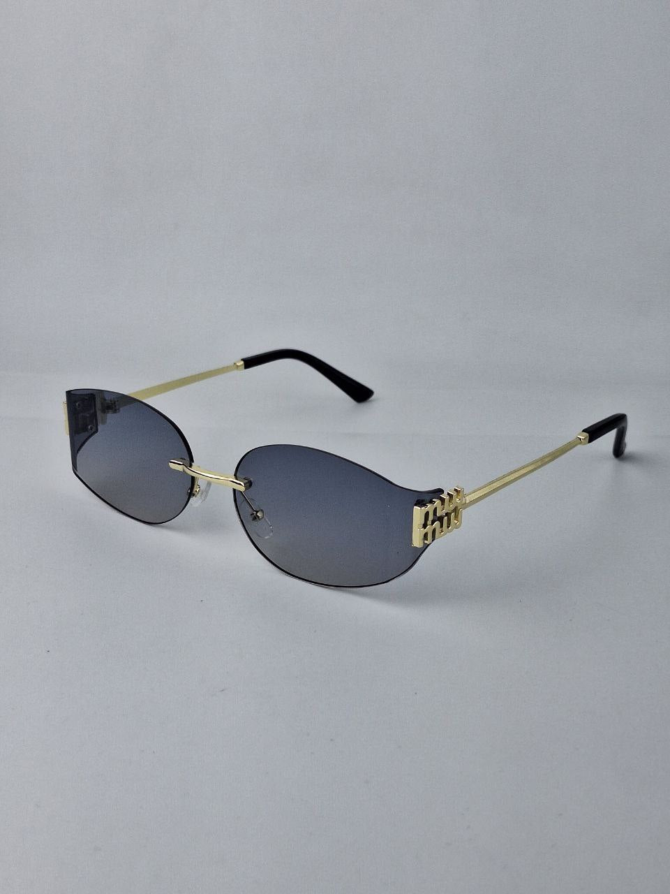 Oval Rimless Gradient Sunglasses