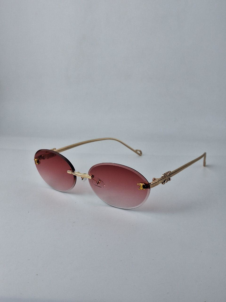 Seba Oval Rimless Gradient Sunglasses – Premium Metal Frame