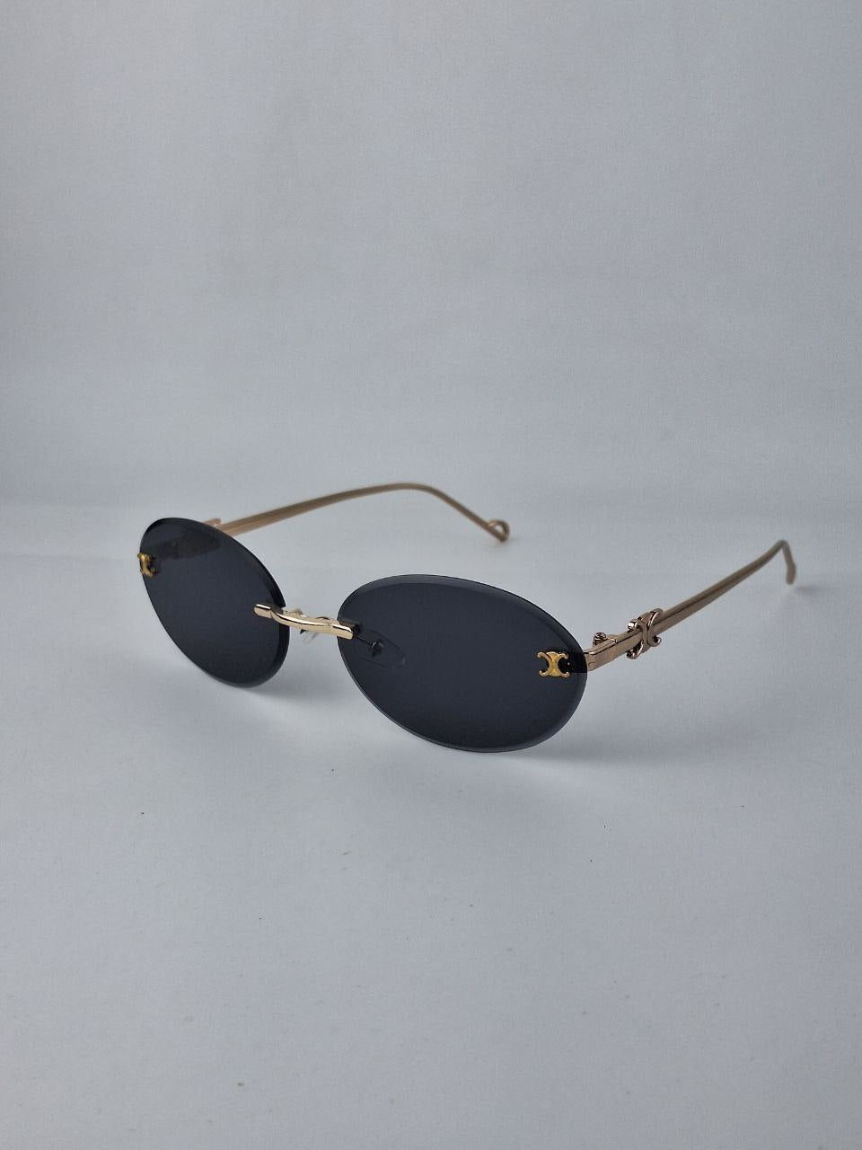 Seba Oval Rimless Gradient Sunglasses – Premium Metal Frame