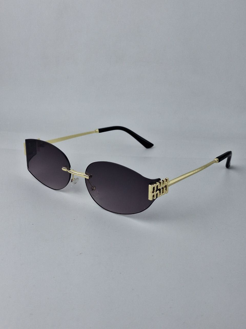 Oval Rimless Gradient Sunglasses