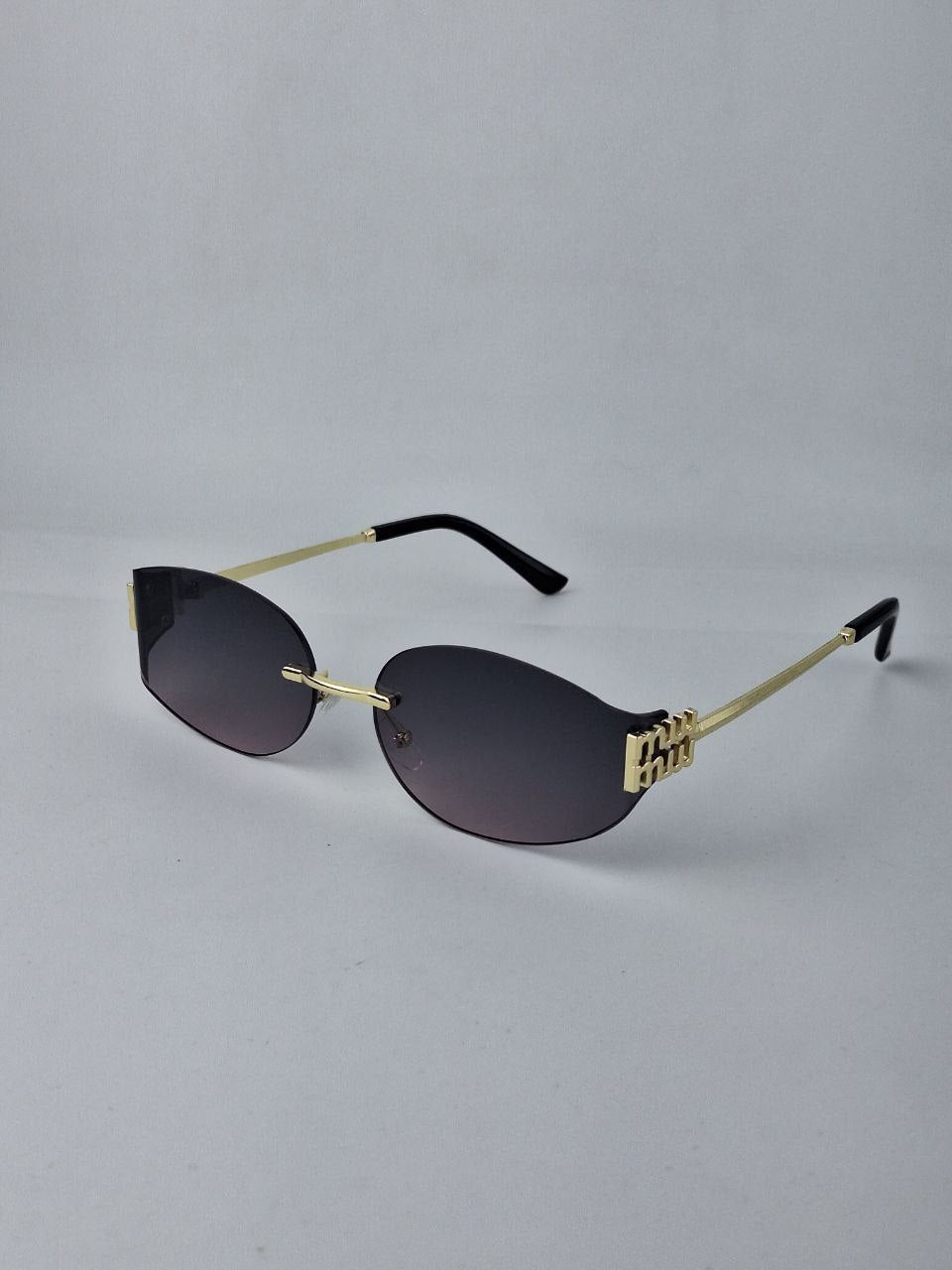 Oval Rimless Gradient Sunglasses