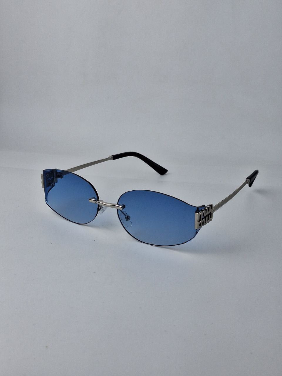 Oval Rimless Gradient Sunglasses